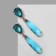 Earrings with Cleo rhinestones rain, blue color in gold