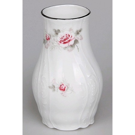 Vase 11 cm, bernadotte, decor "Pale roses, platinum layout"-1