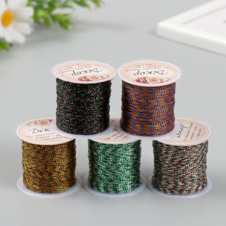 Decorative cord for creativity "thin" winding 20 meters width 0.1 cm mix