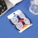 Hair clamp "Bow Vivian" (set 2 pcs) double circles, 6.5 cm, blue-white