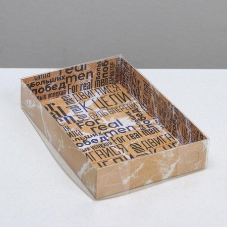 Confectionery packaging, Makarun box with PVC cover, For Real Man, 12 x 17 x 3 cm