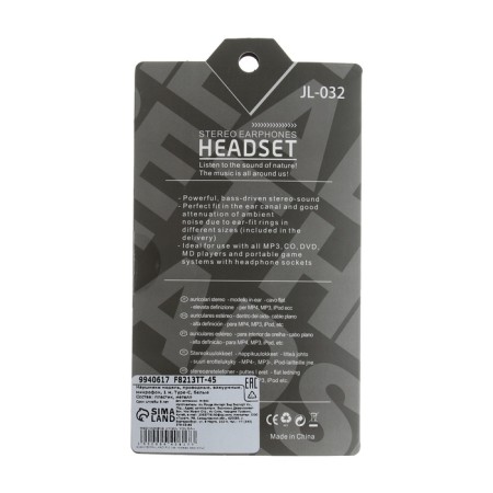 Headphones CB-53, wired, vacuum, microphone, 1 m, Type-C, White-4