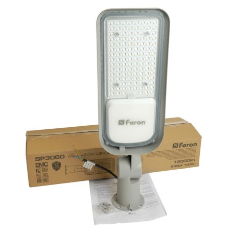Street Feron SP3060, IP65, LED, 100 W, 567x179x105 mm, gray color is gray-4