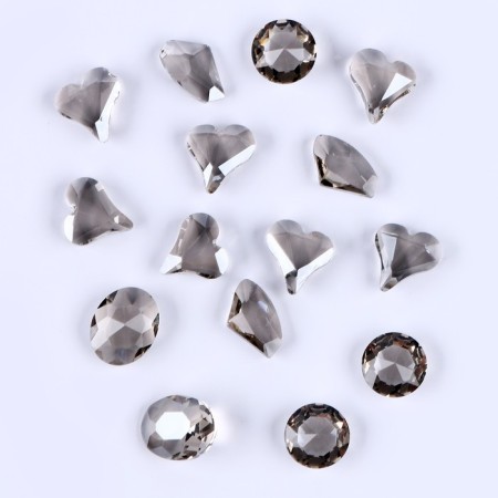 Decorative pebbles for creativity, set of 15 pcs., Gray color, stones: from 6 to 14 mm
