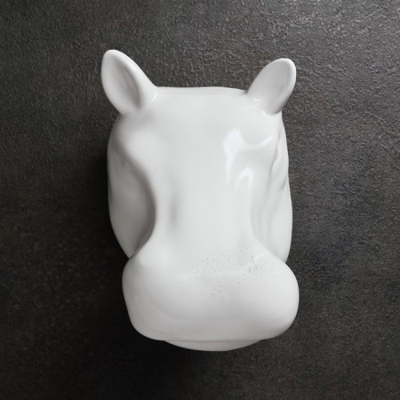 Suspended decor "Hippo" 14x12cm, white-1