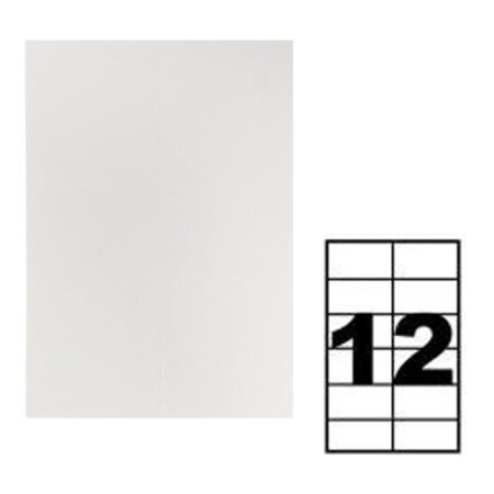 A4 labels are self -adhesive 50 sheets, 80 g/m, on a sheet 12 labels, size: 105 x 48 mm, glossy, white