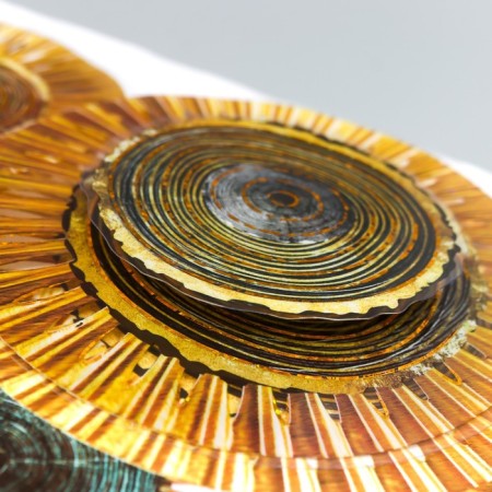 Sticker Plastic Interior 3D "Golden Flowers" 52x35 cm-2