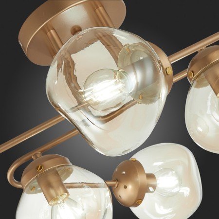 Ceiling EVOLUCE lamp. Sle155702-06. More. 6x40 watts, E14, 80x53x30 cm, golden color-10
