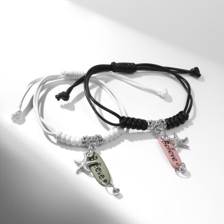 Bracelets "Demetrons" Trust, black and white color, l = 12.5 cm-2
