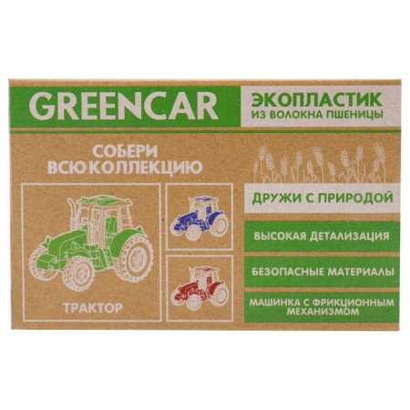 Eco-machine Funky Toys "Tractor", with a friction mechanism, blue color, 16 cm-3