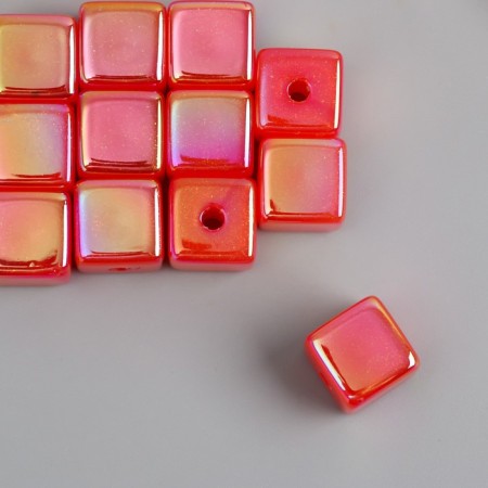 Busina for creativity Plastic "Cube. Purvalum shine" Red 1,4x1.4x1.4 cm-1