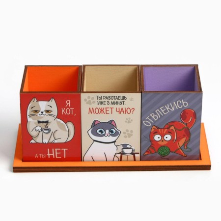 Organsiser for the Triple office, on the stand "Cats", 6.5 x 6.3 x 9 cm-4