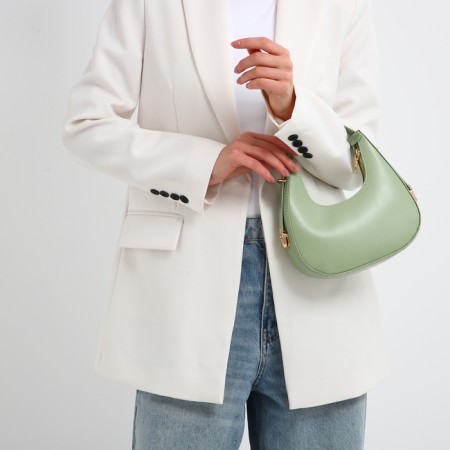 Bag Women's Baget with a zipper, green color-6