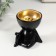 Black Polystone stand “A little man sits” black 6.7x6x6.8 cm