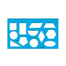 The stencil of geometric figures Calligrata, ruler 17 cm