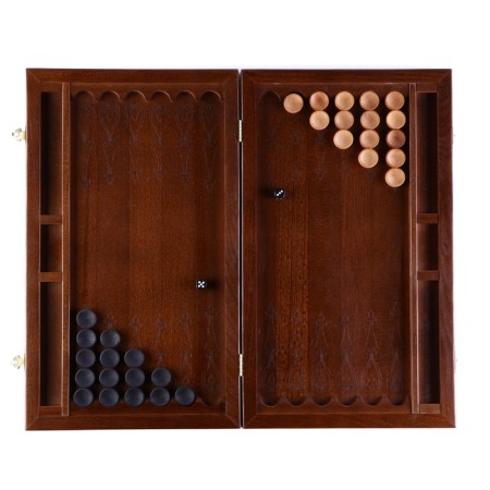 Wooden backgammon large, carved, board game "Moscow", Beech, Patina, 50 x 59 cm-6
