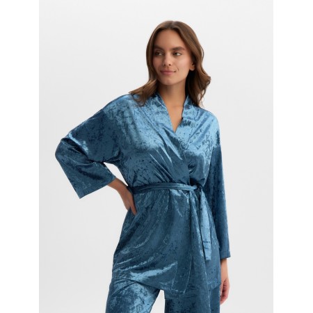 Women's set (jacket, trousers) KAFTAN VELVET 48-50, blue-5