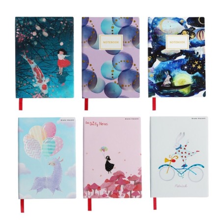 Note book A6, 64 sheets in the Flex Journal line, artificial leather cover, lies, tinted block 80 g/m2, mix