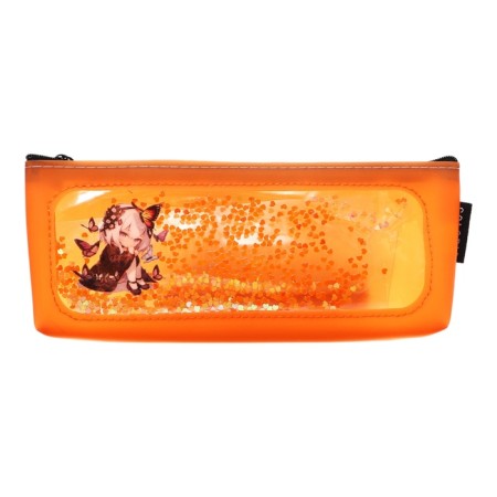 Penal soft, 1 compartment, 35 x 210 x 90 mm, voluminous, Colorio "Anime", silicone, orange-1
