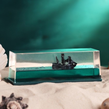 Ship in liquid, anti -stress "Black Pearl" 15 x 5.5 x 5.3 cm-1