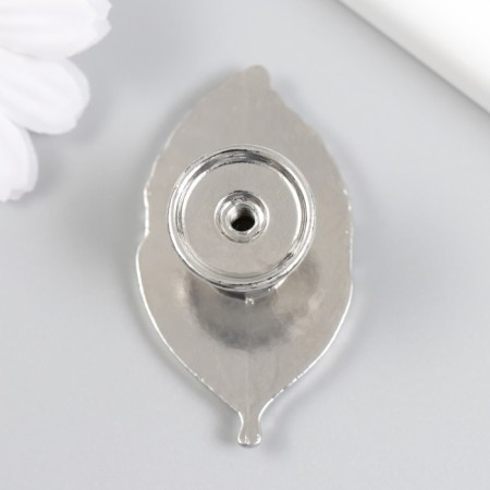 Handle for the casket metal "leaf" silver 5.2x2.8 cm-2