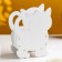 Kashpo wooden "cat" 14.5x7x18.5 cm white