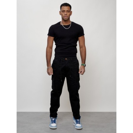 Cargo jeans male, size 56, black color