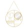 Holder for jewelry with a mirror, 35 × 35 × 2.5 cm, gold color