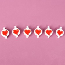 Decorative “hearts” Clushes set 6 pcs., 2 × 11.5 × 16 cm
