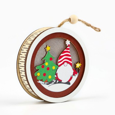 Suspension on a Christmas tree with the light "New Year", diam. 7.5 cm-1