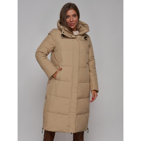 Coat insulated winter female, size 44, color light brown-8