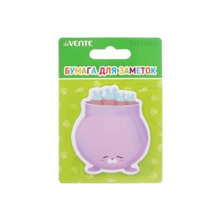 Block with a sticky edge of 70 x 70 mm, figured, Devente. Funny Family, 20 sheets, 80 g/m, mix-4