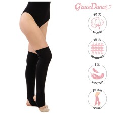 Гетры для танцев Grace Dance №5, длина 50 см, цвет чёрный