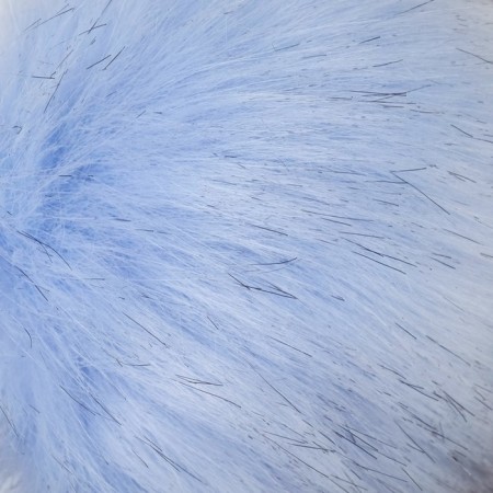 Pompon artificial fur "blue" with black tips d = 13 cm-1