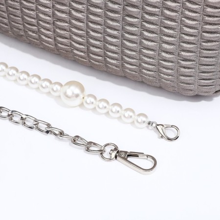Lightning bag, long belt, silver color-6