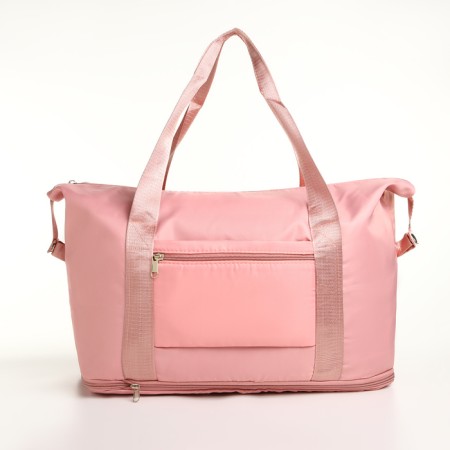 Sports bag with lightning, with an increase, external pocket, pink color-1