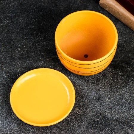 Flower pot "Magnolia" yellow, 0.5 l-2