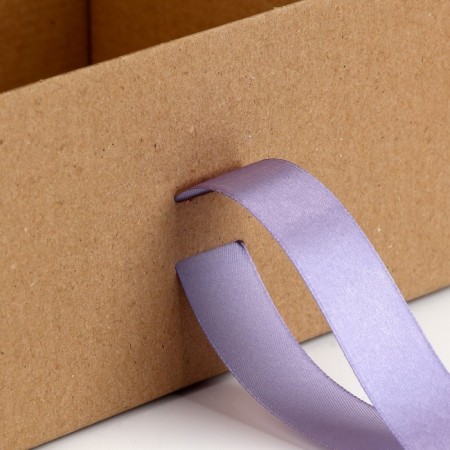 Gift folding box, packaging, “craft, lavender tape”, 22 x 16.5 x 10 cm-4