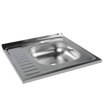 Kitchen sink "Vladiks", invoice, without siphon, 60x60 cm, right, stainless steel 0.4 mm-1
