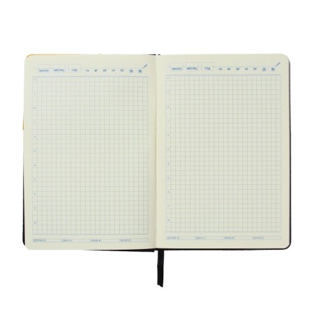 Low -diary, PVC cover, A5 format, 140 sheets in a cage, elastic band, "Neon", mix-6