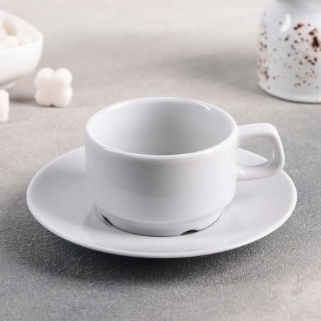 White Coffee couple, 170 ml, a diameter of a saucer 15 cm, stagnant