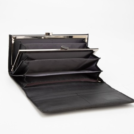 Women's wallet on magnets, black color-2