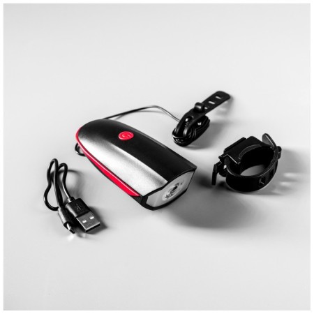 Bicycle front lamp with a signal 300 Lumens, USB, 1200MAH, Red color-4