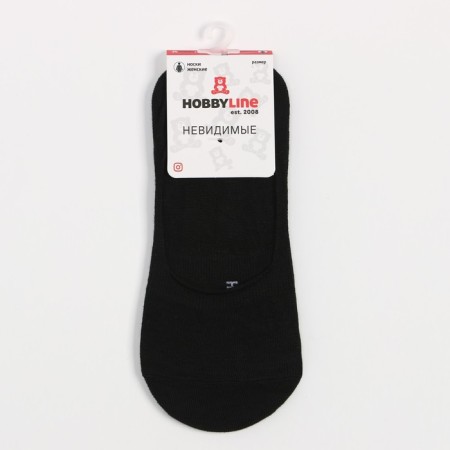 Invisible socks female, black color, size 23 (36-39)-4