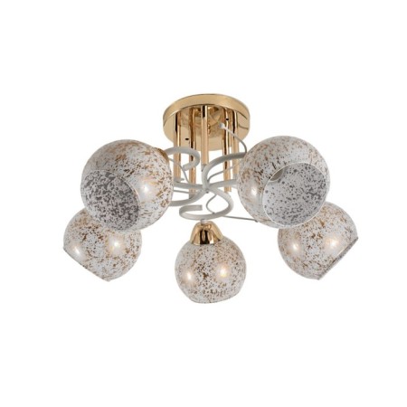 Lamp Ceiling Economy Highlight 12266/5FGD+WT wt+GD, 5x60W, E27, 28x50x50 cm, white color