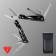 Stinger multitule with a nylon cover, 9 functions, steel, aluminum, silver-black