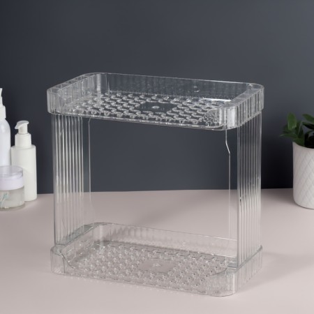 Organizer for storage "Cristal", two -level, 2 sects, 28 × 15 × 26 cm, the color is transparent-1