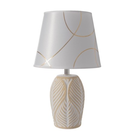 Table lamp with lampshade Risalux "Turin", E14, 40 W, white-gold, 20 × 20 × 33 cm-5