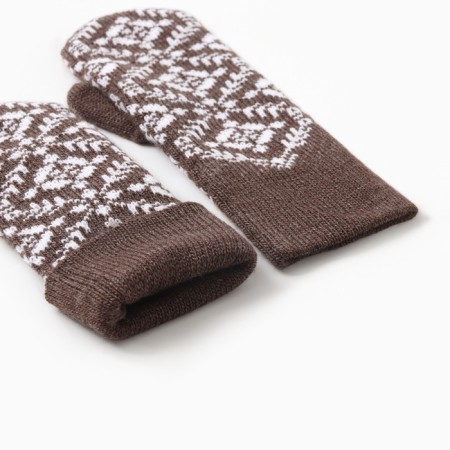 Double female mittens, light brown color, river 18-2