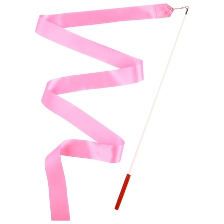 Ribbon for rhythmic gymnastics with a stick Grace Dance, 6 m, pink color-2